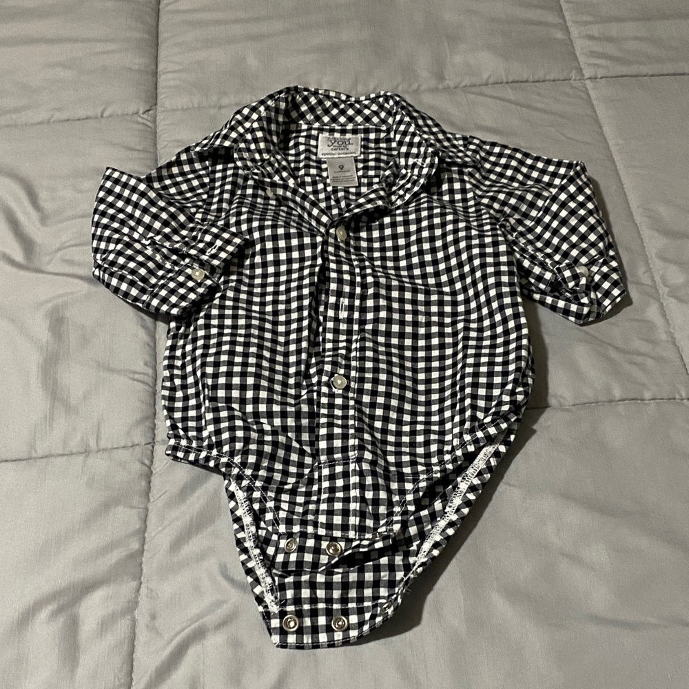 Carter's Black and White Checkered Baby Shirt